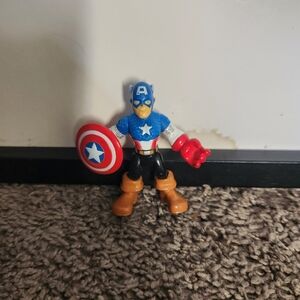 Playskool Marvel Super Hero Adventures CAPTAIN AMERICA w/tan motorcycle boots